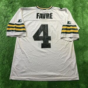 Vintage 1995 Brett Favre Green Bay Packers Starter White Away Jersey 48 / Large